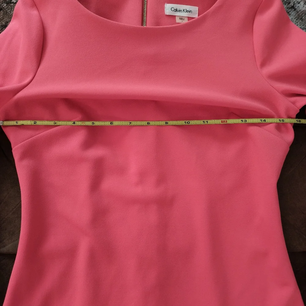 Calvin Klein Coral Bell Sleeves Sheath Dress - Picture 4 of 7